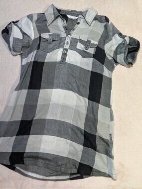 Gray plaid tunic